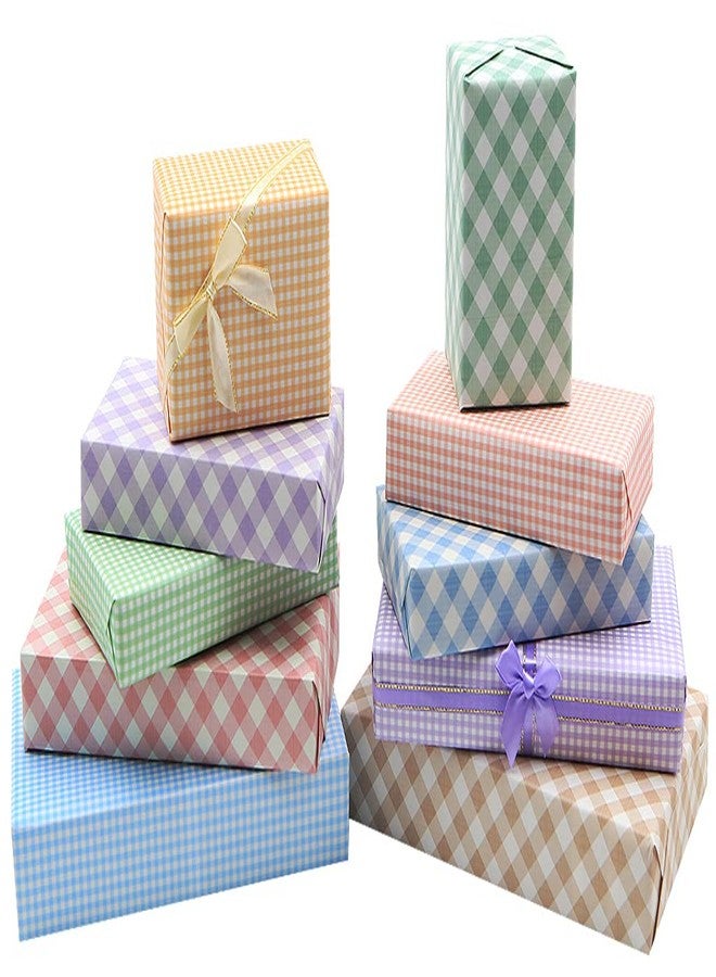 Geluode Classic Plaid Wrapping Paper, Popular Light Color in White Kraft Gift Wrapping Paper, 20x28 inches per sheet (10 sheets: 38 sq. ft. ttl.), Folded Paper for Families, Friends, Kids in Birthday, Wedding, Baby Shower, Congrats and Holiday - Image 1